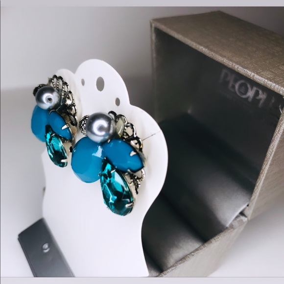 Gem & Pearl Statement Earrings - Picture 5 of 5